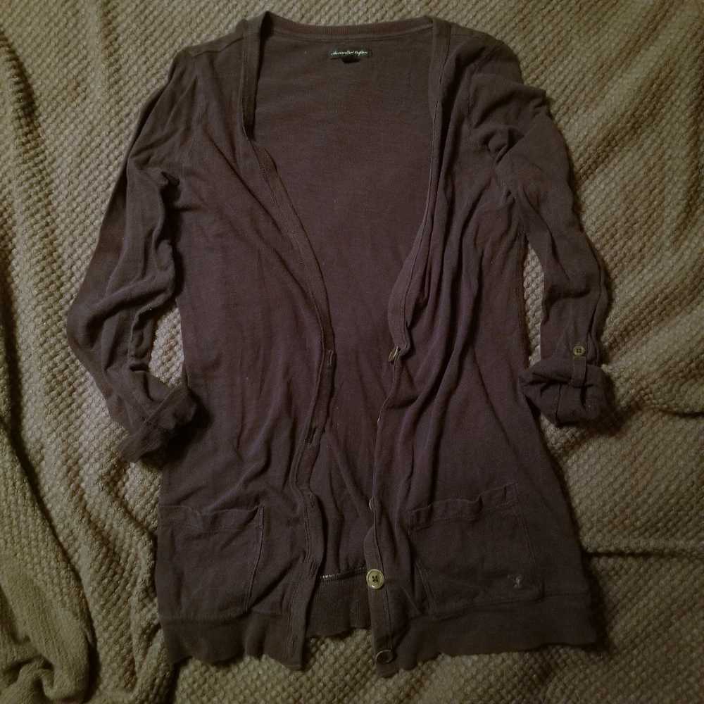 🛍Blue Medium American Eagle Button Cardigan